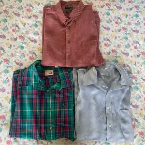 Lot Of 3 Mens Long Sleeve Buttons Up Shirts XL Dockers The Fox Geoffrey Beene